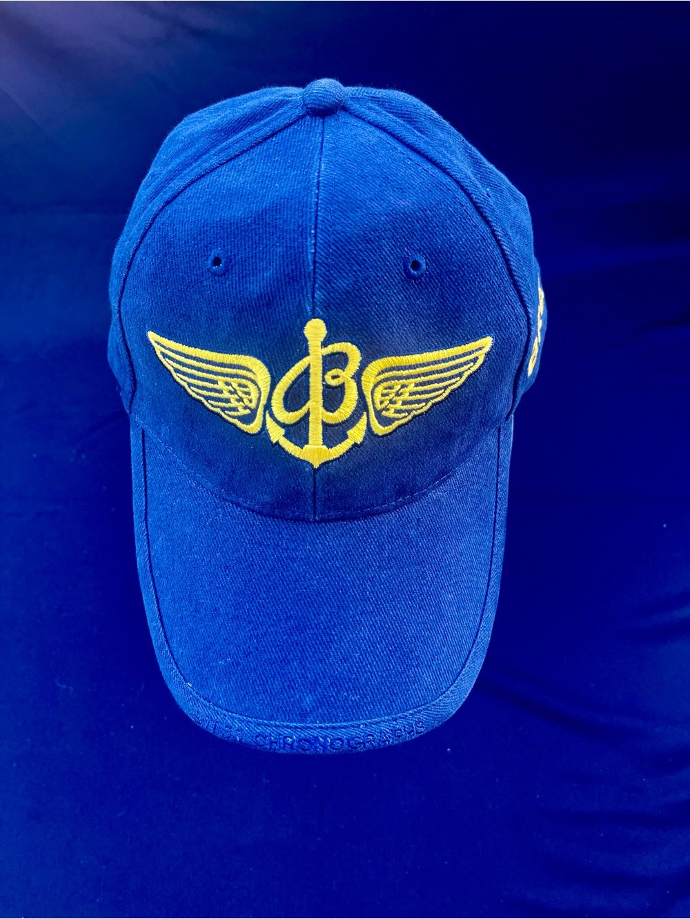 Breitling Blue Baseball Cap with Yellow Winged Logo